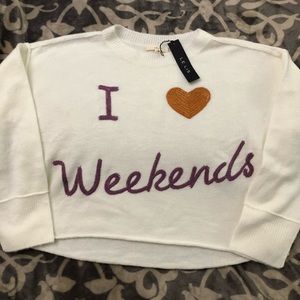 Cropped oversized sweater